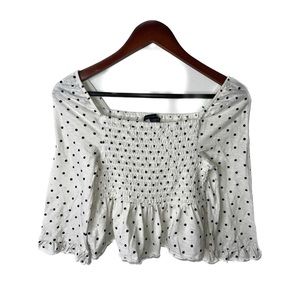 AMERICAN EAGLE SMOCKED POLKA DOT TOP C4 D30
